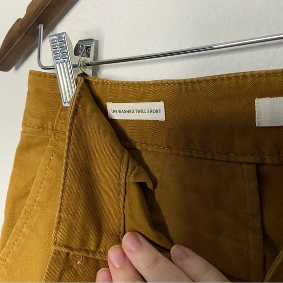LOFT High Waist Twill Shorts Size 00 Brown Bronze NEW “The Washed Twill Short” - Picture 4 of 15